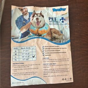 NWT-Blue Iced Donut Inflatable Recovery Collar for Dogs